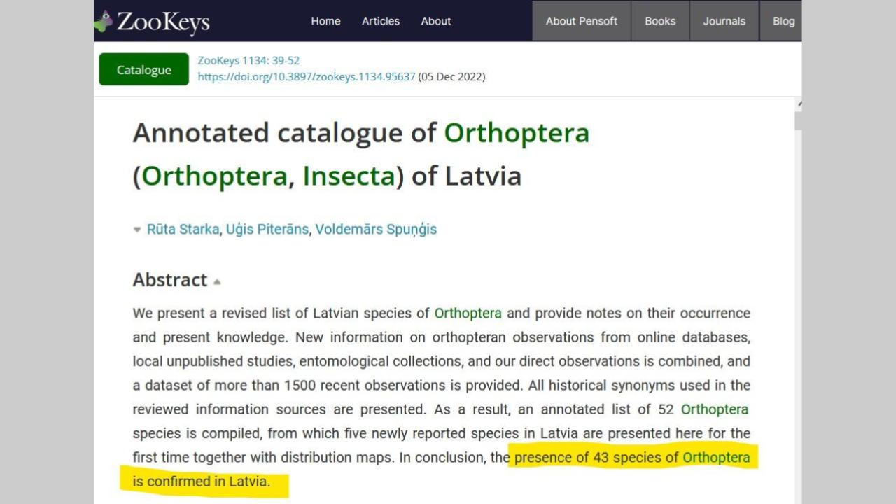 2025-01 Latvia talk Orthoptera in LAtvia